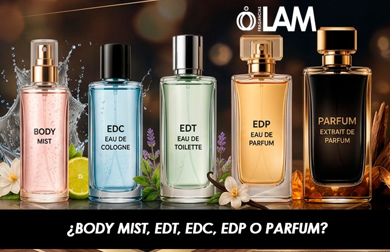 🌸 ¿Cuál es la diferencia entre Body Mist, EDC, EDT, EDP y Parfum?