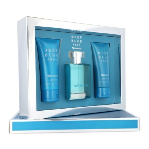 Ferrioni Set Deep Blue Aqua 3pzs 100ml Edt / Body Shampoo 100ml/ Body Cream 75ml Caballero