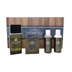 Carlo Corinto Set 4pzs 100ml Edt Spray/ Shower Gel 120ml/ After Shave 120ml / Jabon 150g Caballero