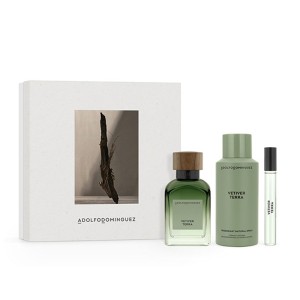 Set Adolfo Dominguez Vetiver Terra 3Pzs 120Ml Edp Spray/ Desodorante 150Ml Spray/ 10Ml Edp Spray Caballero