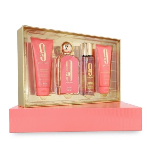 Set Afnan 9Am Pour Femme 4Pzs 100Ml Edp Spray/ Shower Gel 100Ml/ Body Mist 150Ml Spray/ Body Lotion 100Ml Dama