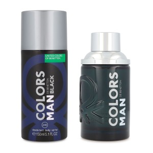 Set Benetton Colors Black 2Pzs 100Ml Edt Spray/ Desodorante 150Ml Spray      Caballero