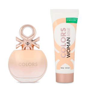 Set Benetton Colors Rose 2Pzs 80Ml Edt Spray/ Body Lotion 75Ml      Dama