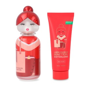 Set Benetton Sisterland Red Rose 2Pzs 80Ml Edt Spray/ Body Lotion 75Ml    Dama