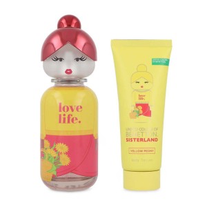 Set Benetton Sisterland Yellow Peony 2Pzs 80Ml Edt Spray/ Body Lotion 75Ml Dama