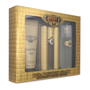 Set Cuba Prestige Legacy 3Pzs 90Ml Edt Spray/ Shower Gel 200Ml/ After Shave 100Ml Spray Caballero