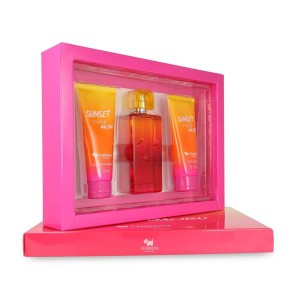 Set Ferrioni Sunset Vibes Malibu 3Pzs 100Ml Edt Spray/ Body Shampoo 100Ml/ Body Lotion 75Ml Dama