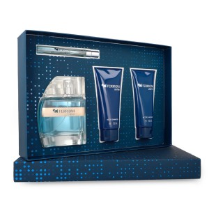 Set Ferrioni Uomo 4Pzs 100Ml Edt Spray/ Body Shampoo 100Ml/ After Shave 100Ml/ 10Ml Edt Spray Caballero