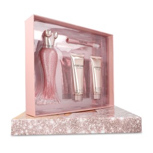 Set Paris Hilton Rose Rush 4Pzs 100Ml Edp Spray/ Body Lotion 90Ml/ Shower Gel 90Ml/ 10Ml Edp Spray    Dama