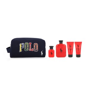 Set Polo Red 5Pzs 125Ml Edt Spray/ 40Ml Edt Spray/ After Shave 50Ml/ Body Wash 50Ml/ Bolso Pequeño Caballero